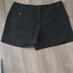 Courtenay Black High Waist Shorts with Button Detail